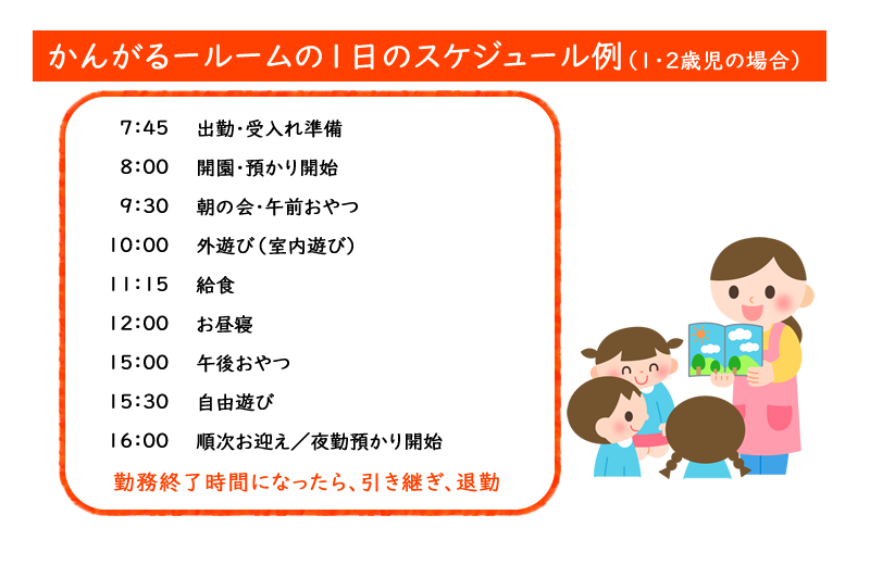 かんがるールーム保育士の1日画像